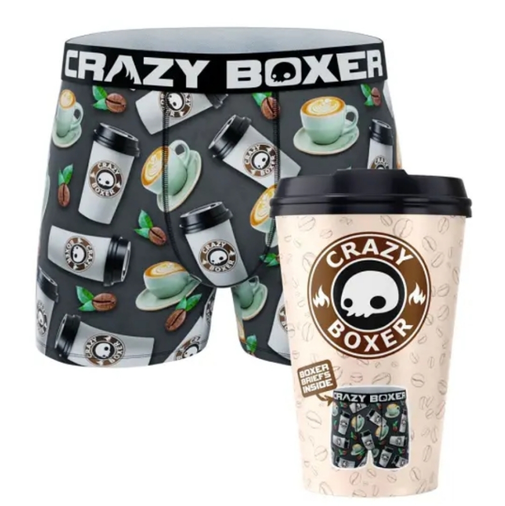 Coffee Themed Crazy Boxer Briefs in Gift Box